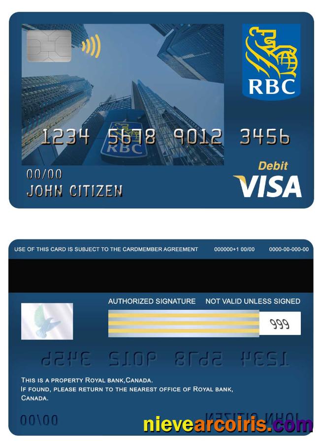 Canada Royal bank visa debit card